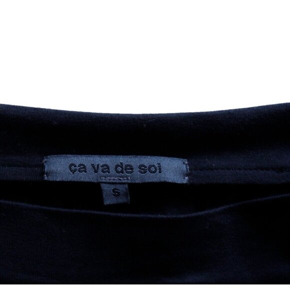 Ca Va De Soi Women Small Calypso Black Pleated Skirt Side Zip A-Line Cotton Mini - Picture 5 of 9